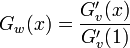 G_w(x) = \frac{G'_v(x)}{G'_v(1)}