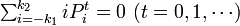 \textstyle \sum^{k_2}_{i = -k_1} i P^t_{i} = 0 \ (t = 0, 1, \cdots)