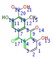 3,8-Dihydroxy-1-Methylanthraquinone-2-Carboxylic Acid.Moln.png